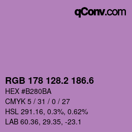 カラーコード: RGB 178 128.2 186.6 | qconv.com