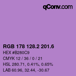 カラーコード: RGB 178 128.2 201.6 | qconv.com