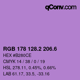 カラーコード: RGB 178 128.2 206.6 | qconv.com