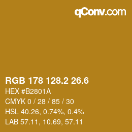 カラーコード: RGB 178 128.2 26.6 | qconv.com