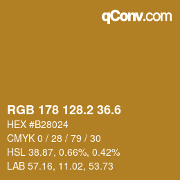 カラーコード: RGB 178 128.2 36.6 | qconv.com