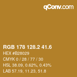 カラーコード: RGB 178 128.2 41.6 | qconv.com