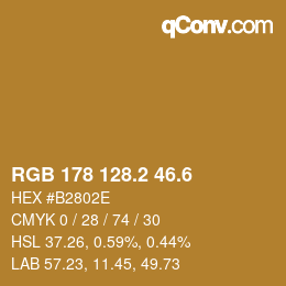 カラーコード: RGB 178 128.2 46.6 | qconv.com