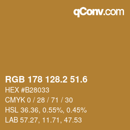 カラーコード: RGB 178 128.2 51.6 | qconv.com