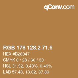 カラーコード: RGB 178 128.2 71.6 | qconv.com
