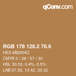 カラーコード: RGB 178 128.2 76.6 | qconv.com
