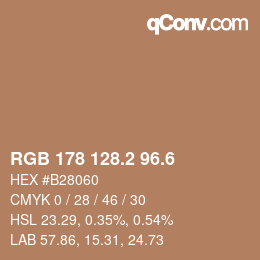 カラーコード: RGB 178 128.2 96.6 | qconv.com