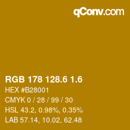 カラーコード: RGB 178 128.6 1.6 | qconv.com