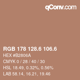 カラーコード: RGB 178 128.6 106.6 | qconv.com