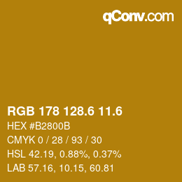 カラーコード: RGB 178 128.6 11.6 | qconv.com