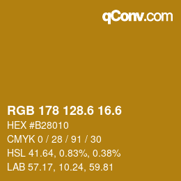カラーコード: RGB 178 128.6 16.6 | qconv.com