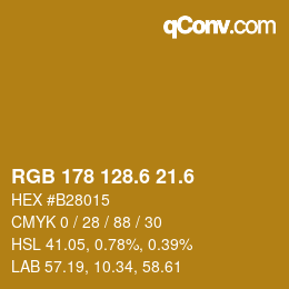 カラーコード: RGB 178 128.6 21.6 | qconv.com