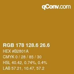 カラーコード: RGB 178 128.6 26.6 | qconv.com