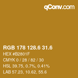 カラーコード: RGB 178 128.6 31.6 | qconv.com
