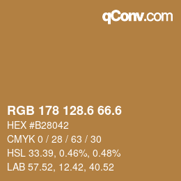 カラーコード: RGB 178 128.6 66.6 | qconv.com