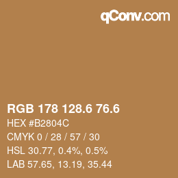 カラーコード: RGB 178 128.6 76.6 | qconv.com