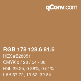 カラーコード: RGB 178 128.6 81.6 | qconv.com