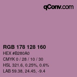 Color code: RGB 178 128 160 | qconv.com