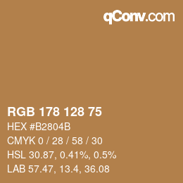 Code couleur: RGB 178 128 75 | qconv.com