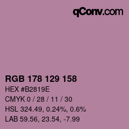 Farbcode: RGB 178 129 158 | qconv.com