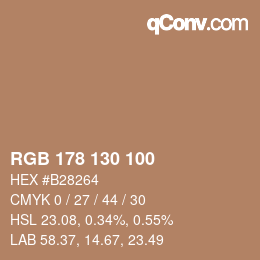 Color code: RGB 178 130 100 | qconv.com
