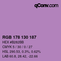Color code: RGB 178 130 187 | qconv.com
