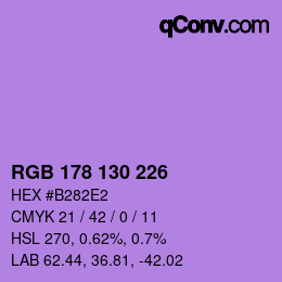 Farbcode: RGB 178 130 226 | qconv.com