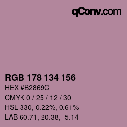 Farbcode: RGB 178 134 156 | qconv.com