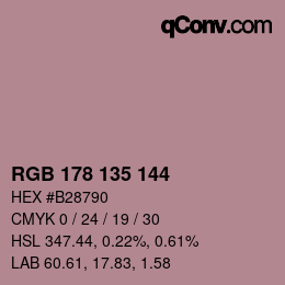 Code couleur: RGB 178 135 144 | qconv.com