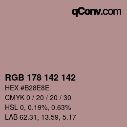 Color code: RGB 178 142 142 | qconv.com