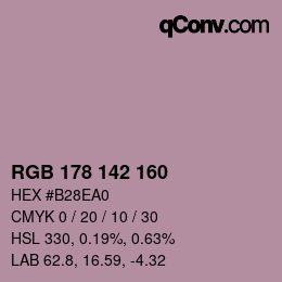 Color code: RGB 178 142 160 | qconv.com