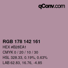 Color code: RGB 178 142 161 | qconv.com