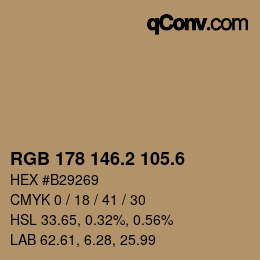 カラーコード: RGB 178 146.2 105.6 | qconv.com