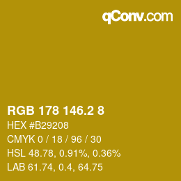カラーコード: RGB 178 146.2 8 | qconv.com