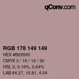 Código de color: RGB 178 149 149 | qconv.com