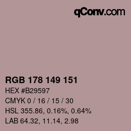 Código de color: RGB 178 149 151 | qconv.com
