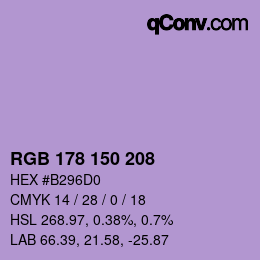 Farbcode: RGB 178 150 208 | qconv.com