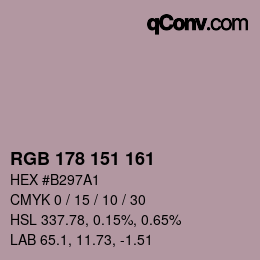 Color code: RGB 178 151 161 | qconv.com