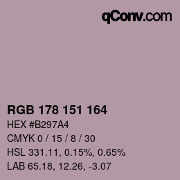 Código de color: RGB 178 151 164 | qconv.com