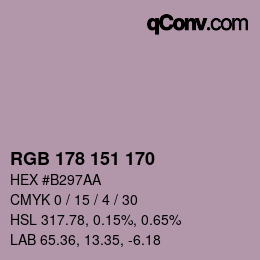 カラーコード: RGB 178 151 170 | qconv.com