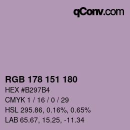 Color code: RGB 178 151 180 | qconv.com