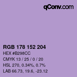 Color code: RGB 178 152 204 | qconv.com