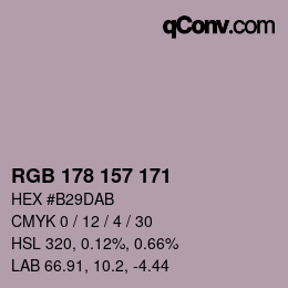 カラーコード: RGB 178 157 171 | qconv.com