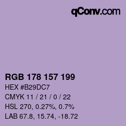 カラーコード: RGB 178 157 199 | qconv.com