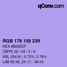 Color code: RGB 178 158 239 | qconv.com
