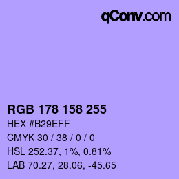 Color code: RGB 178 158 255 | qconv.com
