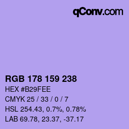 Color code: RGB 178 159 238 | qconv.com