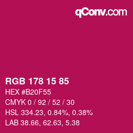 Color code: RGB 178 15 85 | qconv.com