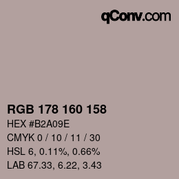 カラーコード: RGB 178 160 158 | qconv.com