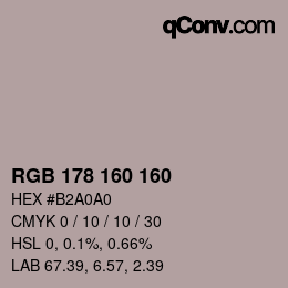 Color code: RGB 178 160 160 | qconv.com